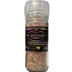 MOLEDOR PARRILERO DE SAL AMAZONICA ROSADA CON AJI CHARAPITA - POTE 100 GR