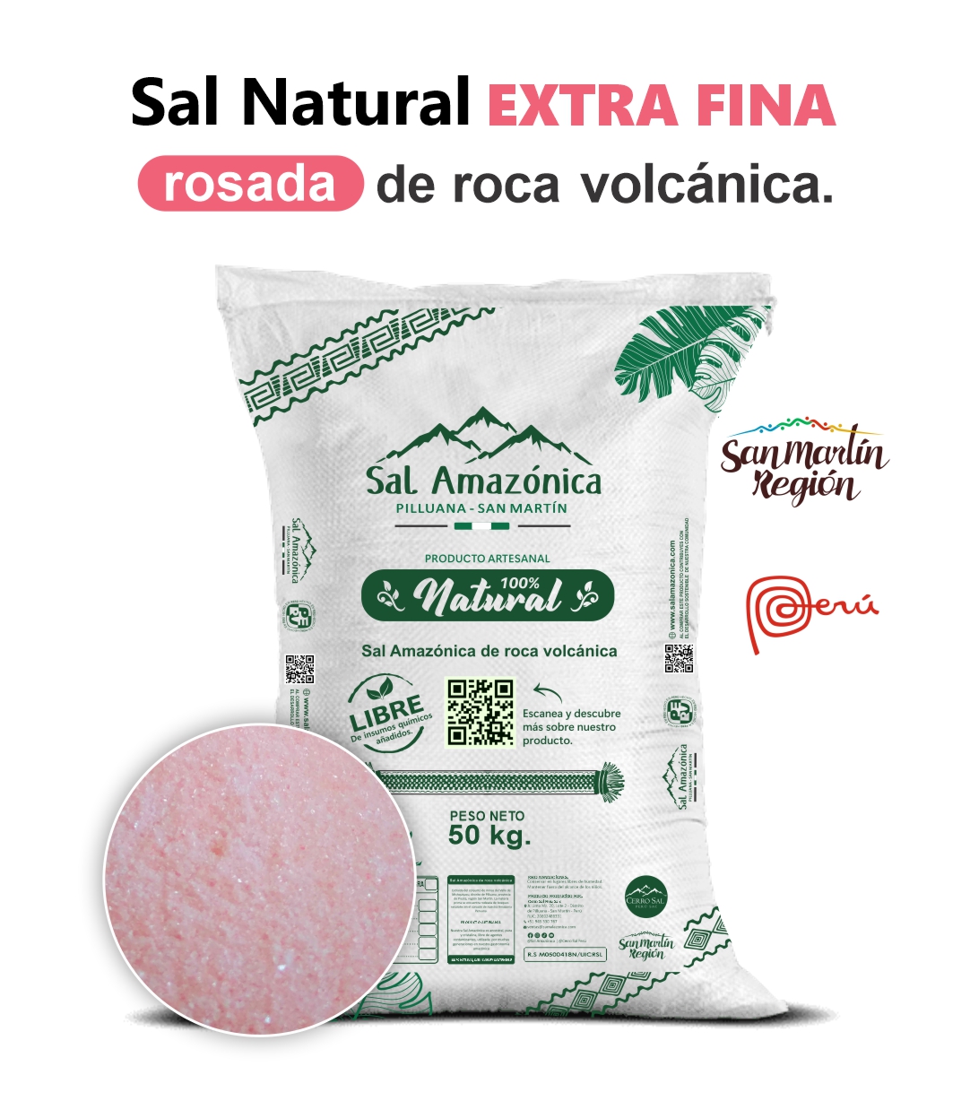 SAL AMAZONICA ROSADA FINA - A GRANEL EN SACOS DE 50 KG - Imagen 2